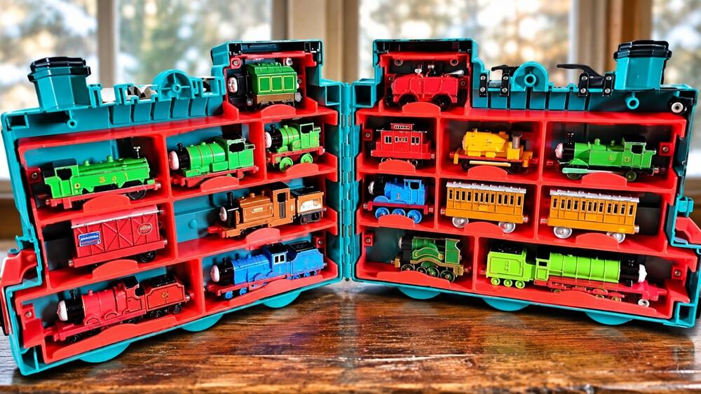 Thomas & Friends 2002 Carrying Case w/ 17 Diecast Trains Cars Vintage Lot